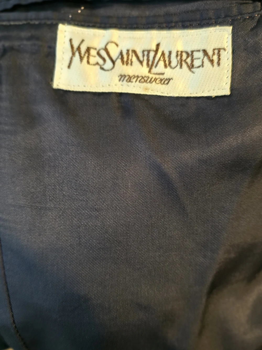 Vintage Yves Saint Laurent Men's Navy Single-Breasted Blazer